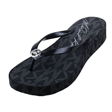 michael kors flip flops for women|michael kors genuine leather sandals.